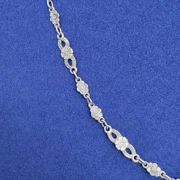 Vintage Fratelli Peruzzi 800 Ornate Maltese Cross Floral Infinity Chain 1930's